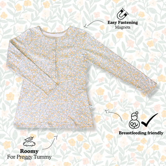 Sage Floral - Nursing Sleepwear