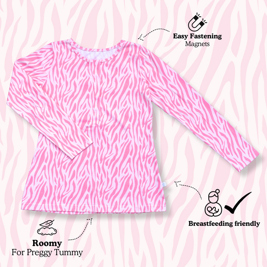 Pink Zebra - Nursing Sleepwear