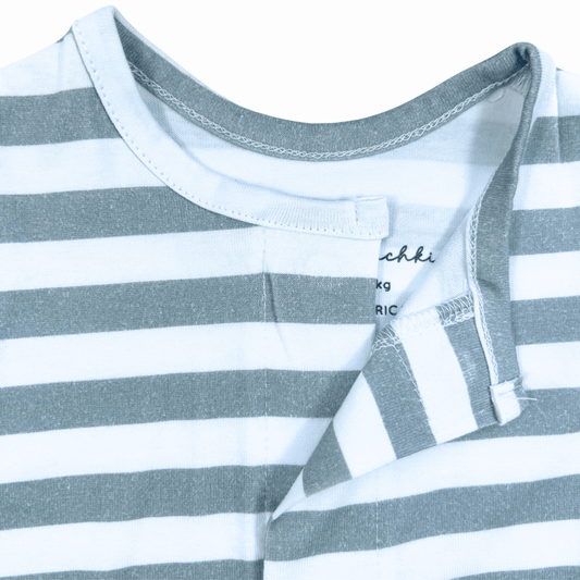 Sage Stripe Summer Romper