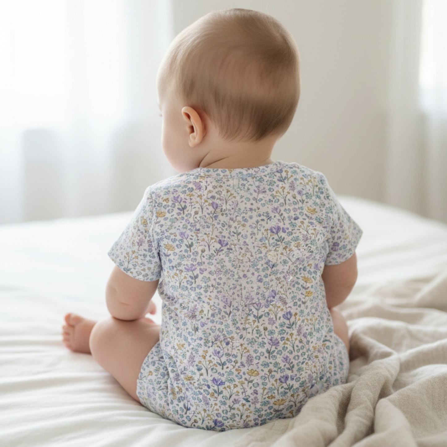 Blue Flower Summer Romper