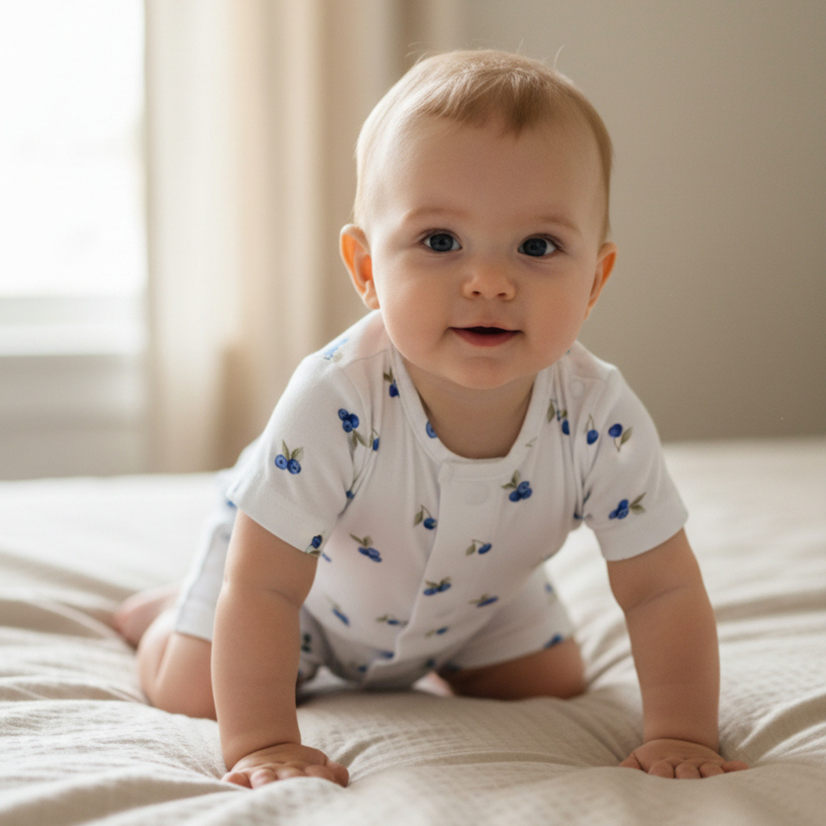 Gingham Blueberry Summer Romper