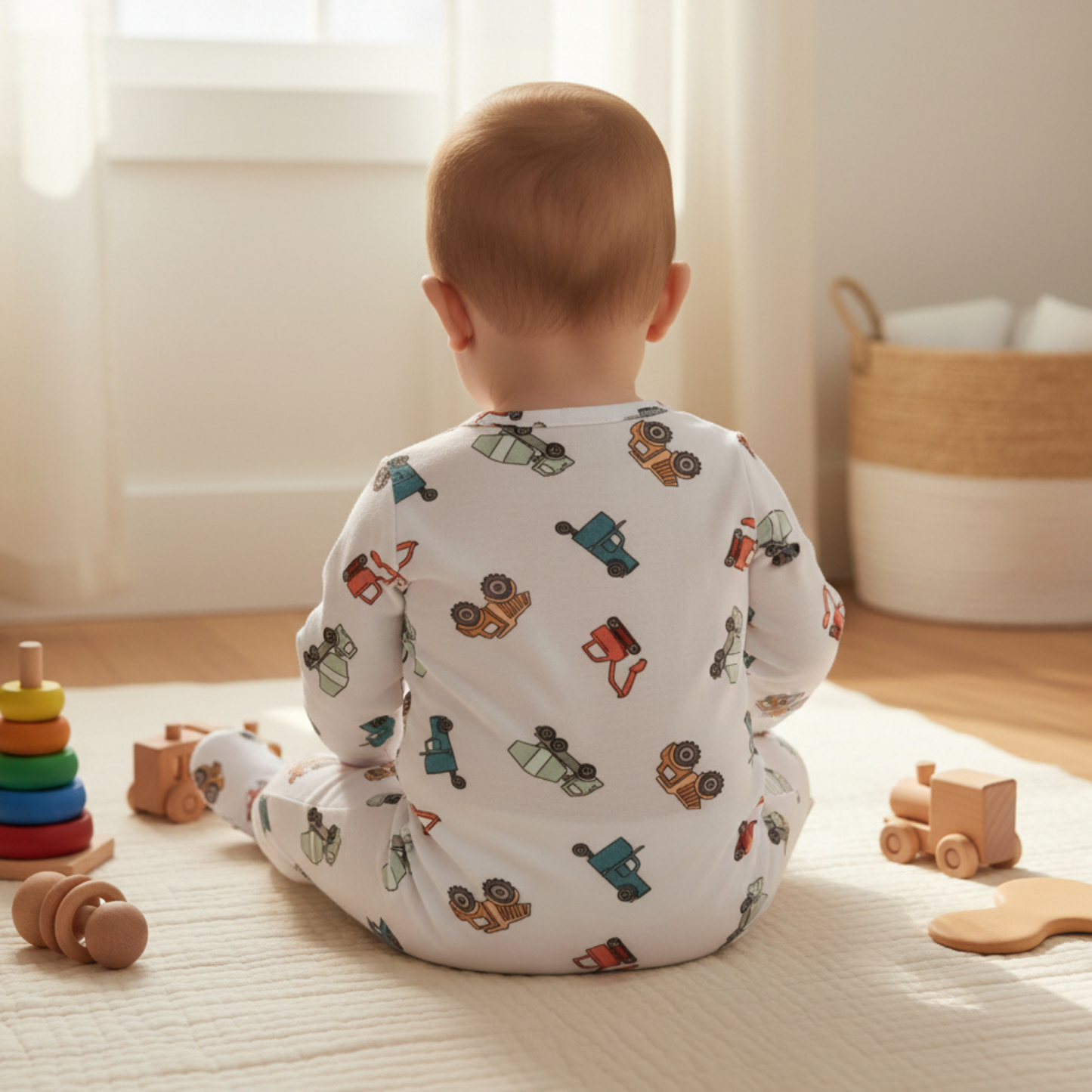 Construction Vehicles Romper