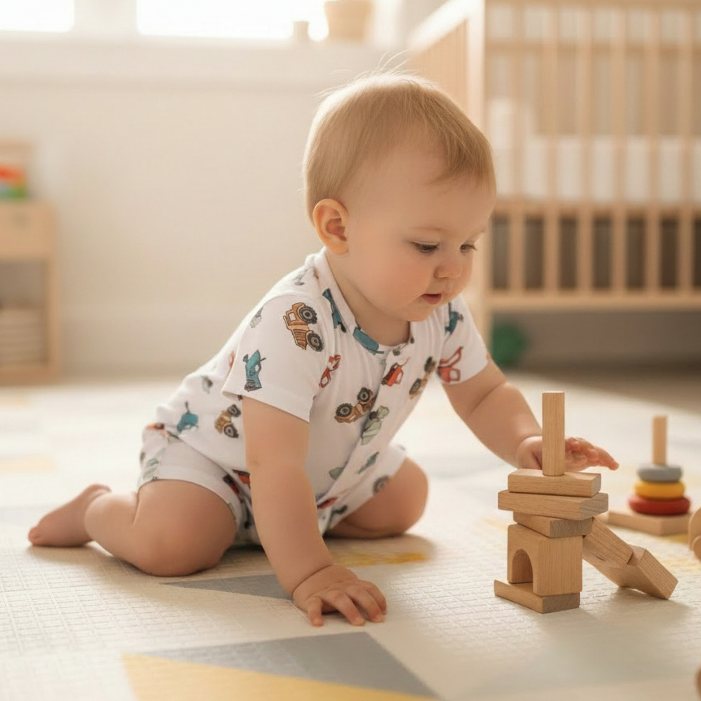 Construction Vehicles Summer Romper
