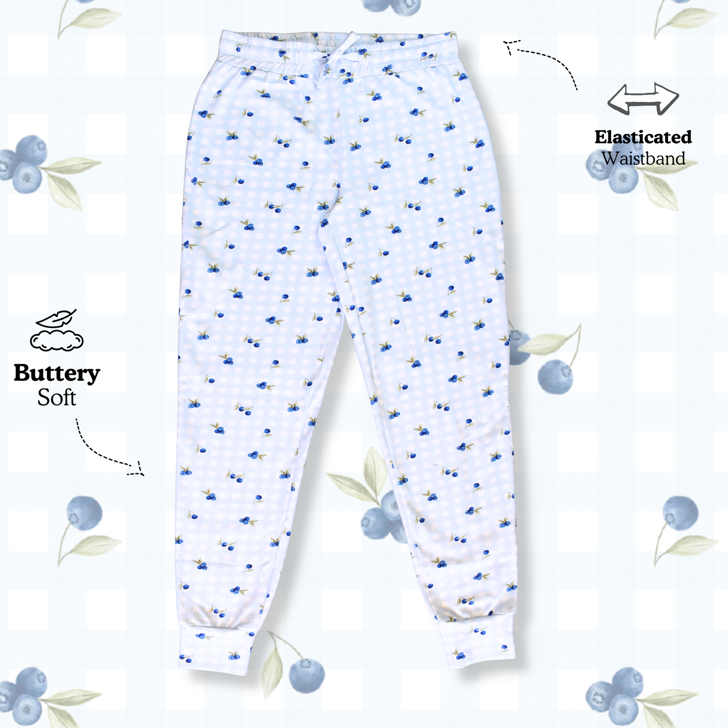 Gingham Blueberry - Nursing Sleepwear