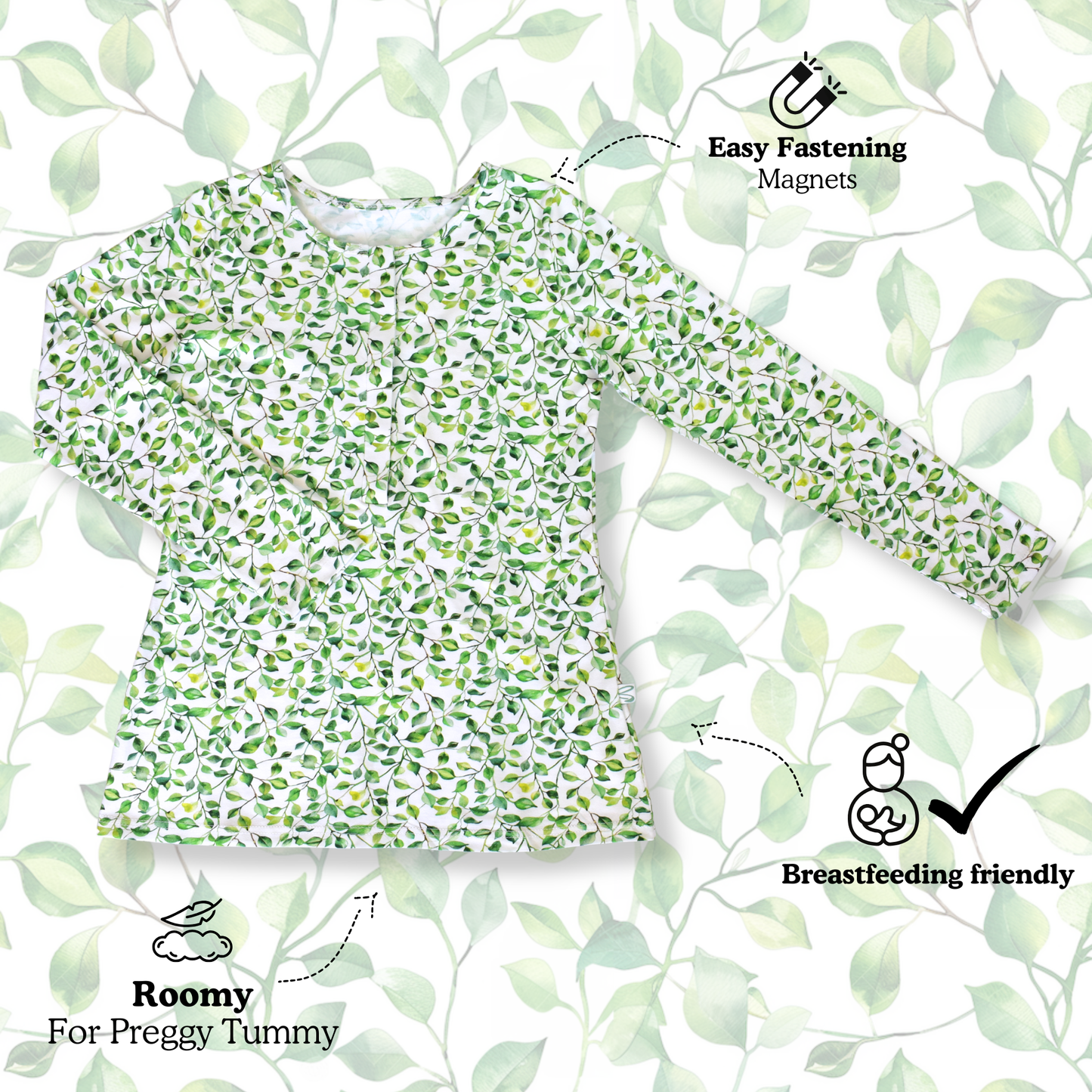 Leaves - Nursing Sleepwear