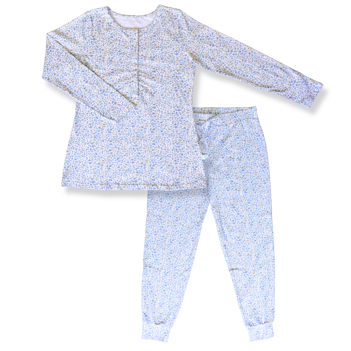 Blue Flowers - Nursing Sleepwear