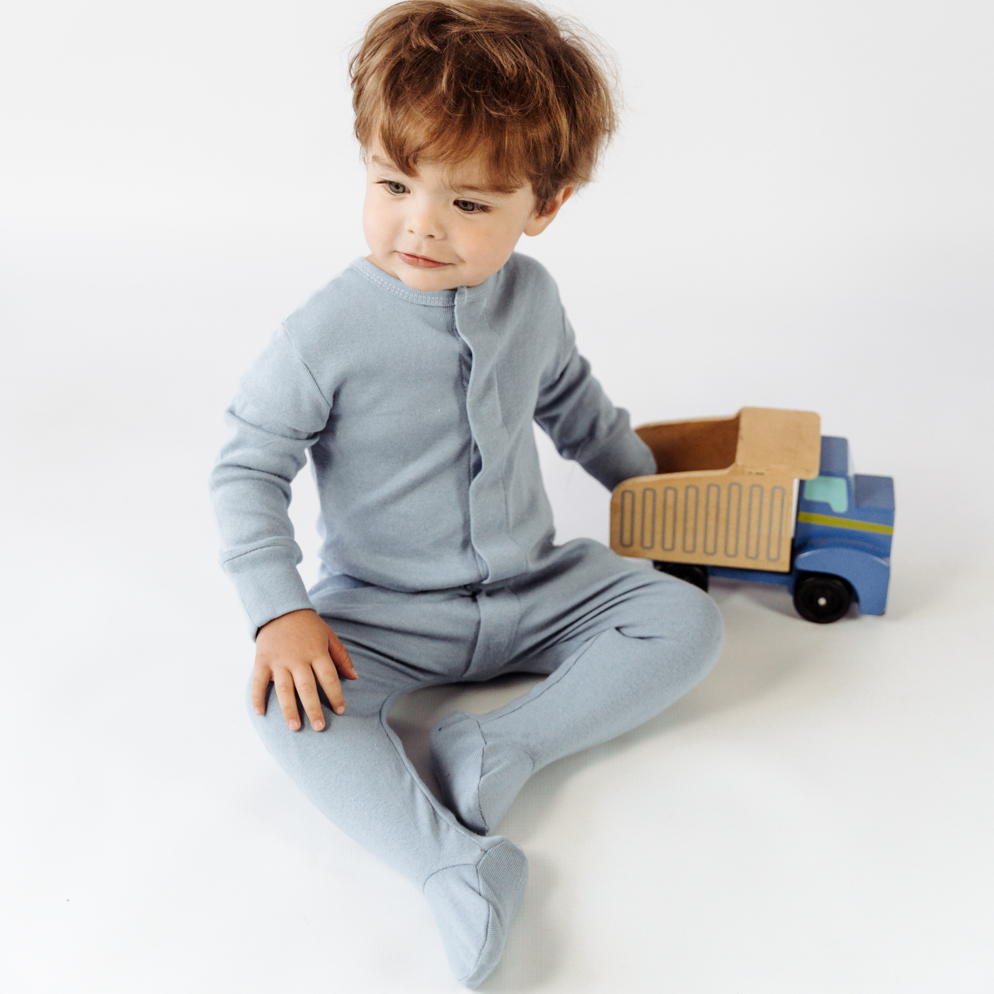 Blue Ribbed Romper