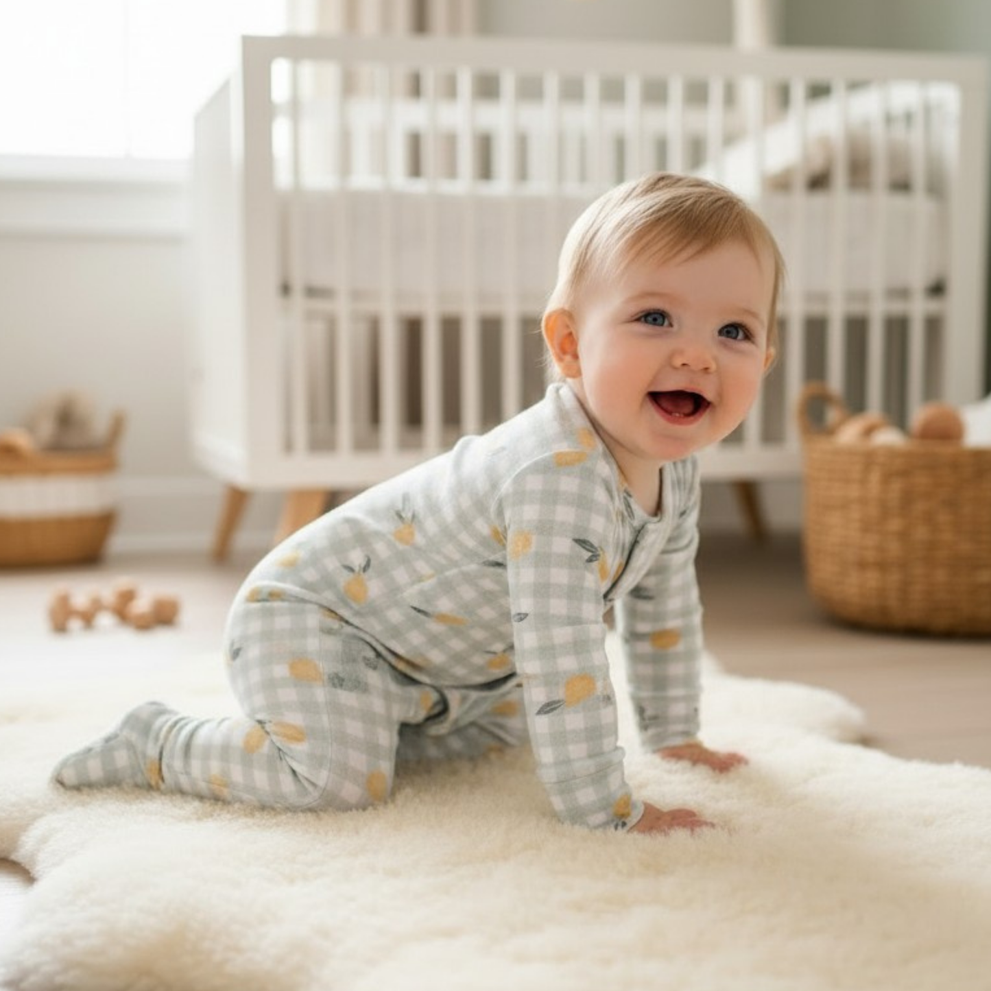 Gingham Pears Romper