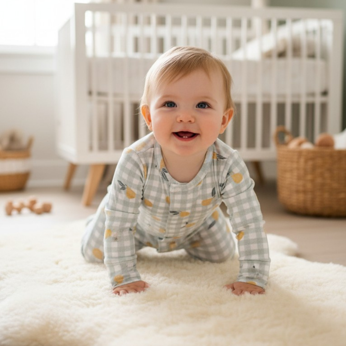Gingham Pears Romper