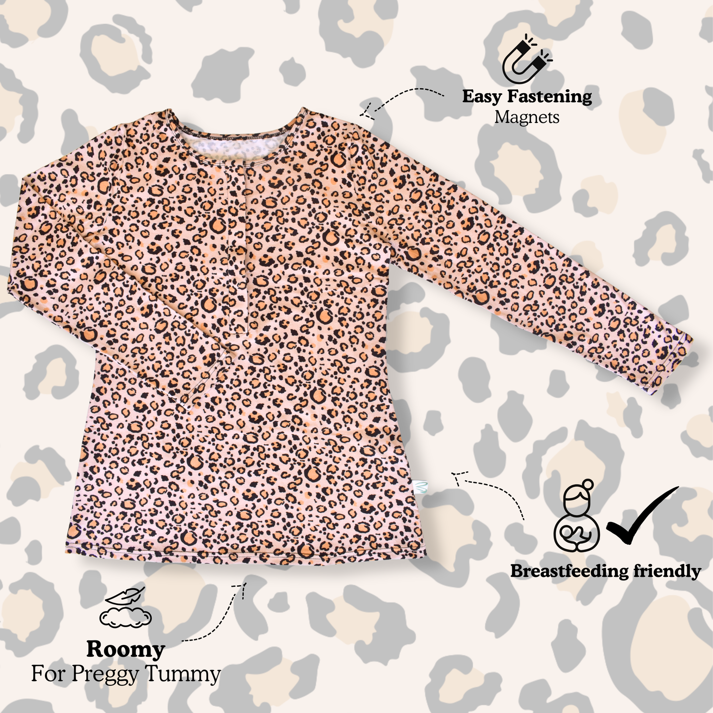Leopard - Nursing Sleepwear
