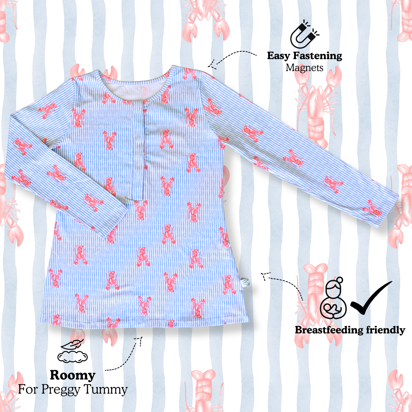 Lobster - Nursing Sleepwear
