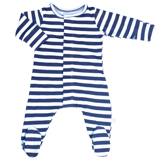 Navy Stripe Romper
