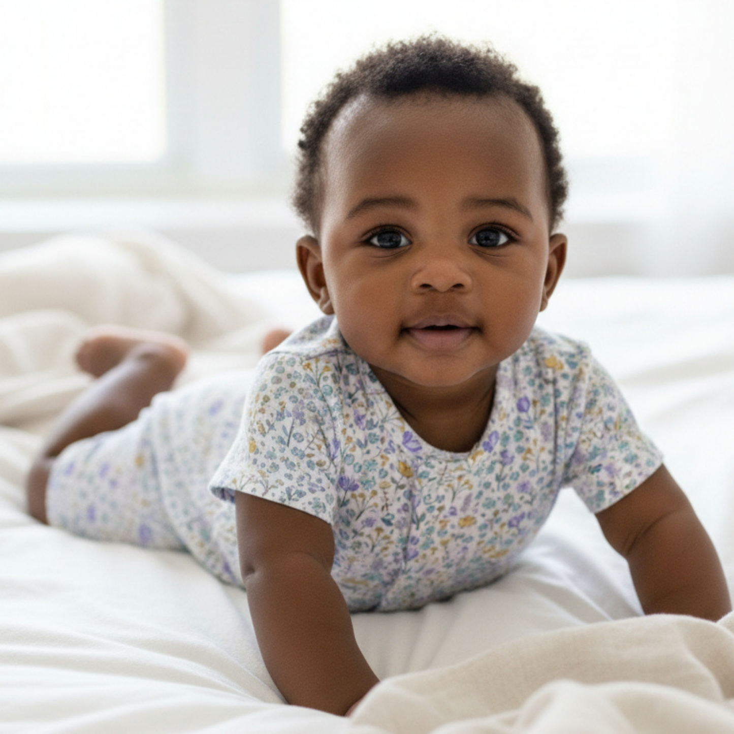 Blue Flower Summer Romper
