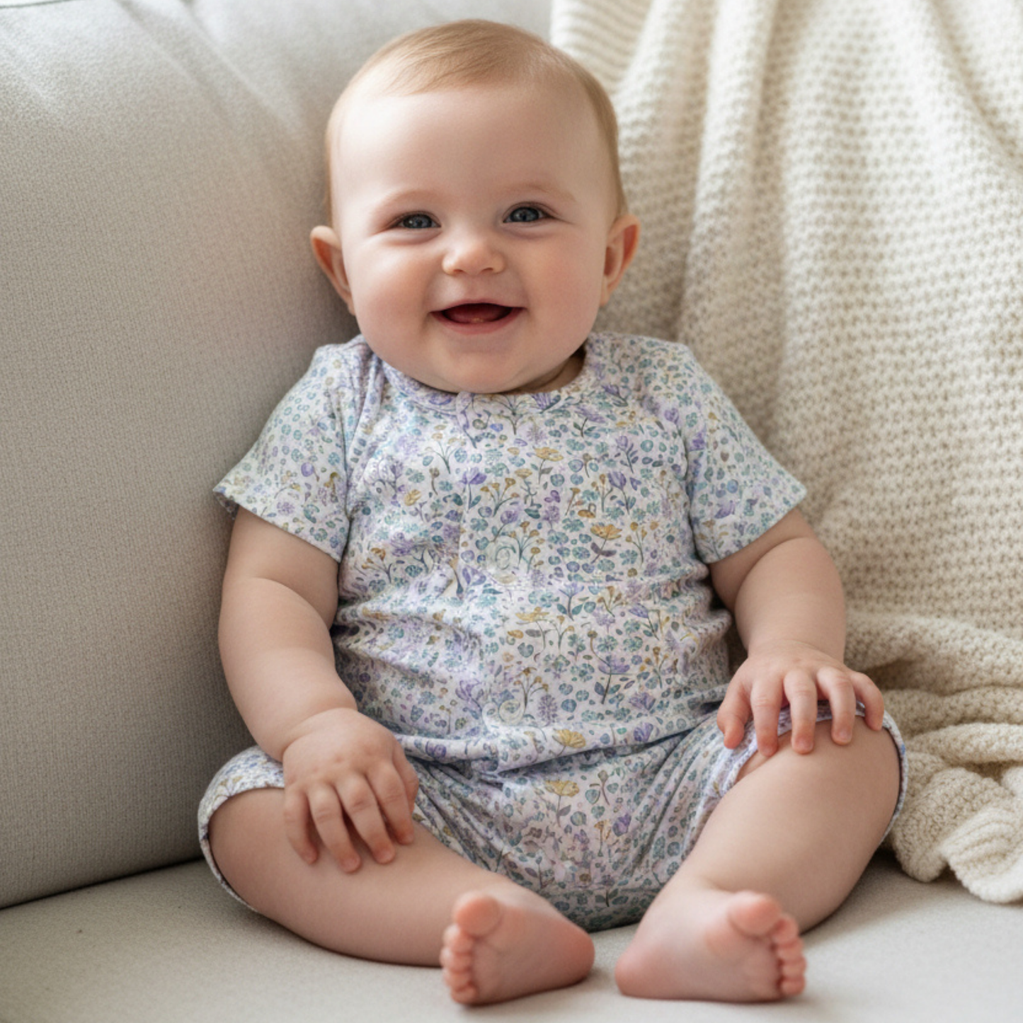 Blue Flower Summer Romper