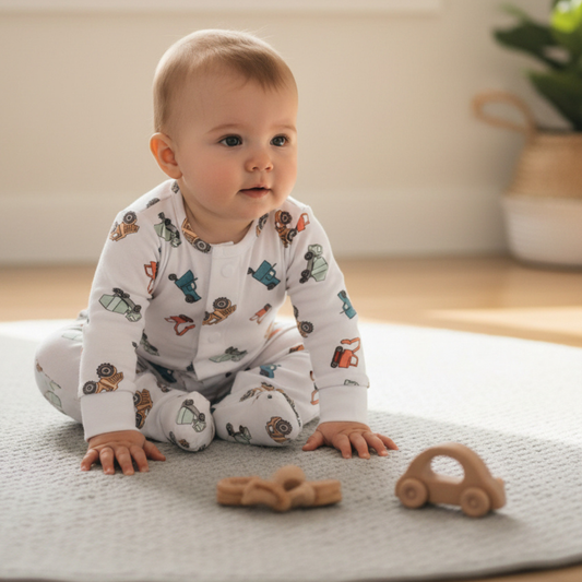 Construction Vehicles Romper