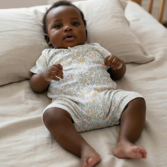 Sage Floral Summer Romper